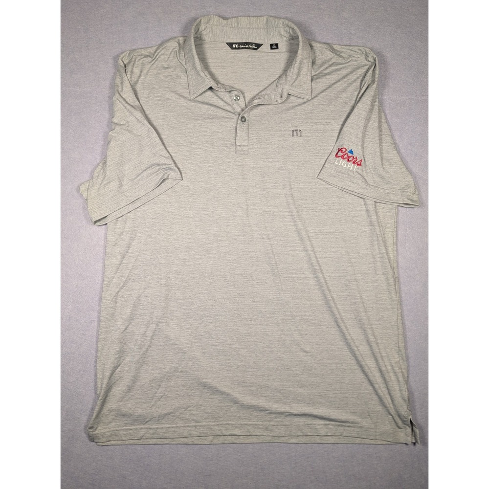 TravisMathew Polo Shirt Mens XXL Gray Coors Light Embroidered 1MW395 Excellent